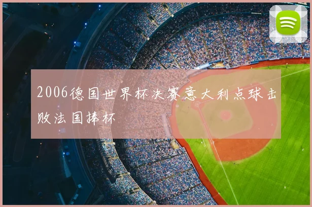 2006德国世界杯决赛意大利点球击败法国捧杯